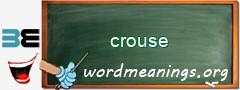 WordMeaning blackboard for crouse